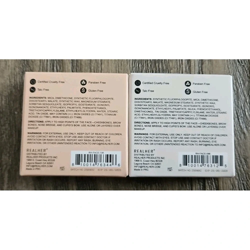 Realher Highlighter Pure Resolve & Unwavering Resolve 4 g / 0.14 oz Each